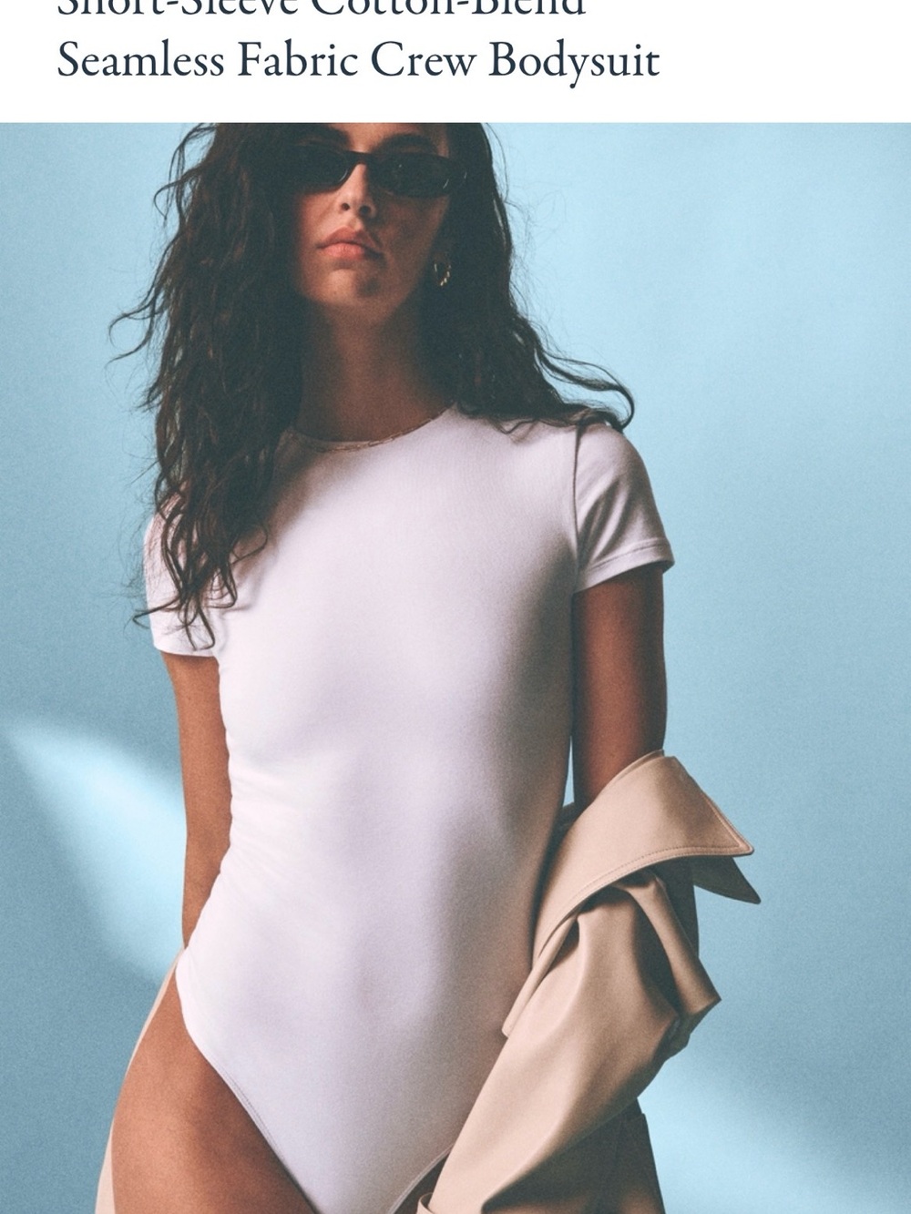 Abercrombie & Fitch White Short-Sleeve Seamless Crew Bodysuit